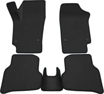 Салонные коврики REZKON 3D EVA Ромб резиновые, черные, для Volkswagen Polo 09-20, черный кант 9235020101