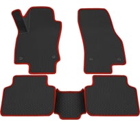 Салонные коврики REZKON 3D EVA Ромб резиновые, черные, для Volkswagen Tiguan 17-Н.В., красный кант 9235025204