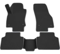 Салонные коврики REZKON 3D EVA Ромб резиновые, черные, для Volkswagen Tiguan 17-Н.В., серый кант 9235025202