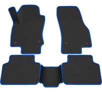 Салонные коврики REZKON 3D EVA Ромб резиновые, черные, для Volkswagen Tiguan 17-Н.В., синий кант 9235025203