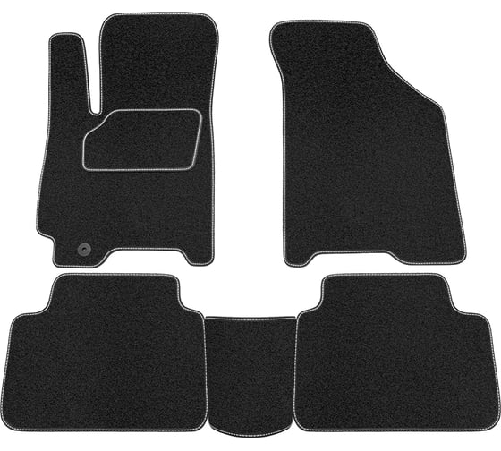 Салонные коврики REZKON ворс на резиновой основе, черный, для Chevrolet Lacetti 04-13 2512025100 1