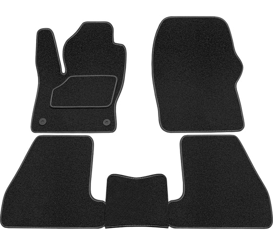 Салонные коврики REZKON ворс на резиновой основе, черный, для Ford Focus III 11-19 2516010200 1