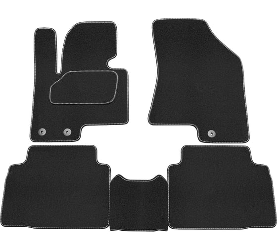 Салонные коврики REZKON ворс на резиновой основе, черный, для Hyundai ix-35 10-16 2520040100