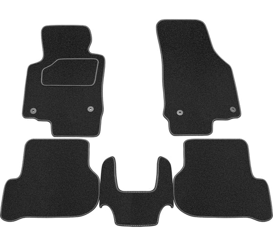 Салонные коврики REZKON ворс на резиновой основе, черный, для Skoda Octavia A5 09-13 2530010100 1