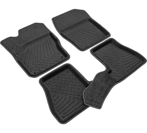 Салонные коврики REZKON 3D Evaplast ворсовые, черные, для Ford Focus III 11-19 4516010200