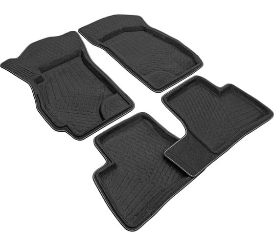Салонные коврики REZKON 3D Evaplast ворсовые, черные, для Hyundai Accent 01-10 4520010100 1