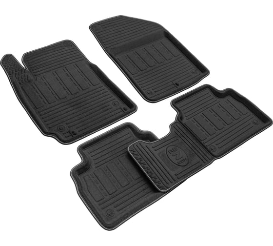 Салонные коврики REZKON 3D Evaplast ворсовые, черные, для Hyundai Elantra 16-20 4520015400 1