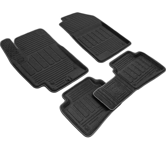 Салонные коврики REZKON 3D Evaplast ворсовые, черные, для Kia Rio 17-Н.В. 4521020300