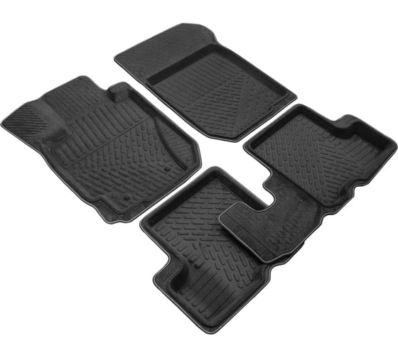 Салонные коврики REZKON 3D Evaplast ворсовые, черные, для Renault Duster 4x4 12-21 4529050300