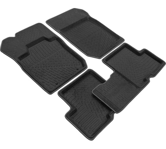 Салонные коврики REZKON 3D Evaplast ворсовые, черные, для Renault Logan 04-15 4529015100 1