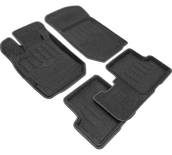 Салонные коврики REZKON 3D Evaplast ворсовые, черные, для Renault Logan 14-18 4529015200 1