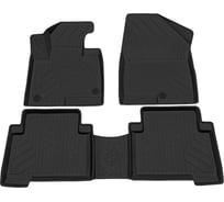 Салонный полиуретановый коврик REZKON для Hyundai Santa Fe III 13-18 черный 0520045400