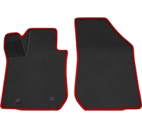 Салонный коврик REZKON 3D EVA Ромб передний ряд, резиновый, черный, для LADA Largus 12-21, красный кант 9539020104