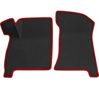 Салонный коврик REZKON 3D EVA Ромб передний ряд, резиновый, черный, для LADA Priora 2170-2172, красный кант 9539025104