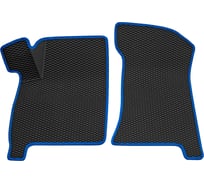 Салонный коврик REZKON 3D EVA Ромб передний ряд, резиновый, черный, для LADA Priora 2170-2172, синий кант 9539025103