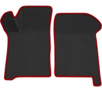 Салонный коврик REZKON 3D EVA Ромб передний ряд, резиновый, черный, для LADA Samara 2108-2115, красный кант 9539010104
