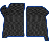 Салонный коврик REZKON 3D EVA Ромб передний ряд, резиновый, черный, для LADA Samara 2108-2115, синий кант 9539010103