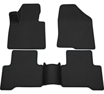 Салонные коврики REZKON 3D EVA Ромб резиновые, черные, для Hyundai Santa Fe III 13-18, черный кант 9220045401