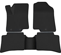 Салонные коврики REZKON 3D EVA Ромб резиновые, черные, для Hyundai Solaris 10-17, черный кант 9220050101