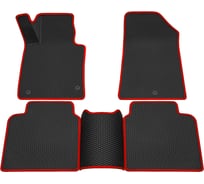 Салонные коврики REZKON 3D EVA Ромб резиновые, черные, для Kia Optima 16-Н.В., красный кант 9221015204