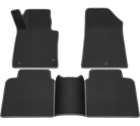 Салонные коврики REZKON 3D EVA Ромб резиновые, черные, для Kia Optima 16-Н.В., серый кант 9221015202