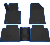 Салонные коврики REZKON 3D EVA Ромб резиновые, черные, для Kia Optima 16-Н.В., синий кант 9221015203
