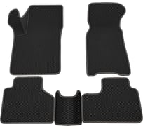 Салонные коврики REZKON 3D EVA Ромб резиновые, черные, для LADA Niva Travel-Chevrolet Niva, серый кант 9239040102