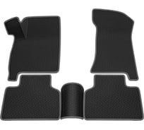 Салонные коврики REZKON 3D EVA Ромб резиновые, черные, для LADA Priora 2170-2171-2172, серый кант 9239025102