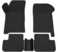 Салонные коврики REZKON 3D EVA Ромб резиновые, черные, для LADA Samara 2108-2109-2113-2114-2115, серый кант 9239010102