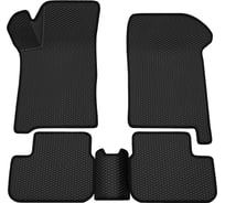 Салонные коврики REZKON 3D EVA Ромб резиновые, черные, для LADA Samara 2108-2109-2113-2114-2115, черный кант 9239010101