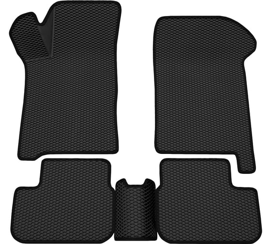 Салонные коврики REZKON 3D EVA Ромб резиновые, черные, для LADA Samara 2108-2109-2113-2114-2115, черный кант 9239010101 1