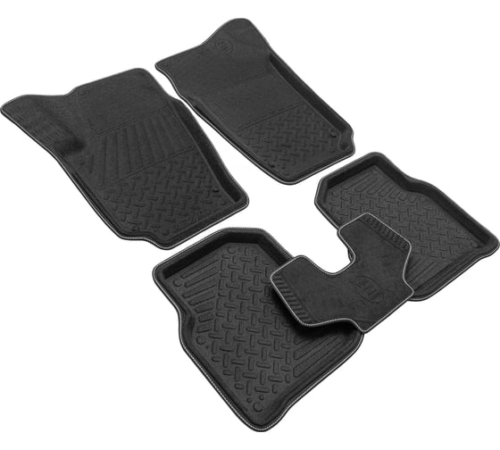 Салонные коврики REZKON 3D Evaplast ворсовые, черные, для Volkswagen Polo 09-20 4535020100 1