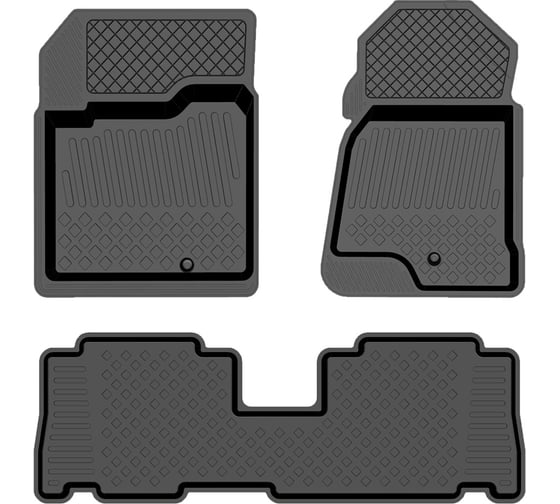 Салонный резиновый коврик REZKON для Chevrolet Captiva 06-15 черный 1012010100 1
