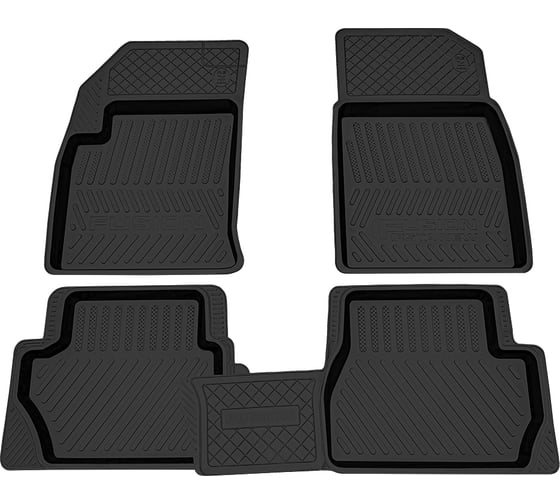 Салонный резиновый коврик REZKON для Ford Fusion 02-12 черный 1016015100