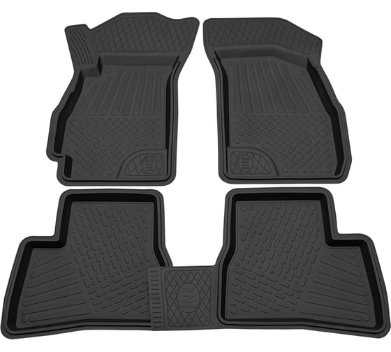 Салонный резиновый коврик REZKON для Hyundai Accent 01-10 черный 1020010100 1