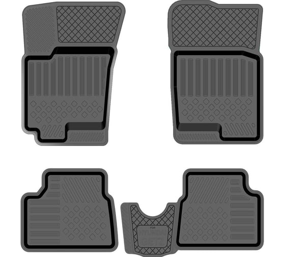 Салонный резиновый коврик REZKON для Hyundai Getz 03-10 черный 1020020100