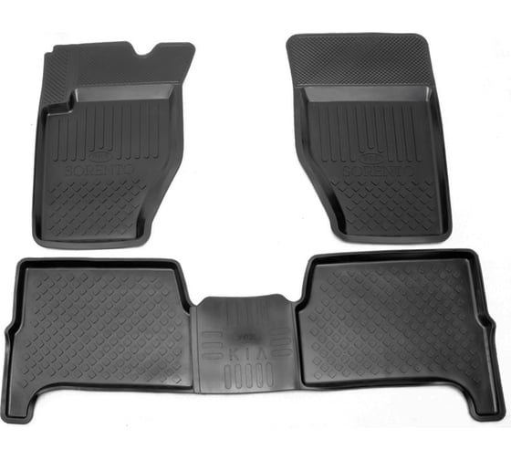 Салонный резиновый коврик REZKON для Kia Sorento 02-09 черный 1021025100 1