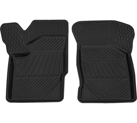 Салонный резиновый коврик REZKON для LADA Kalina 1117-1118-1119 передний ряд сидений, черный 1539030100