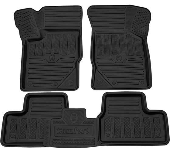Салонный резиновый коврик REZKON для LADA Kalina Comfort черный 1039030200 1