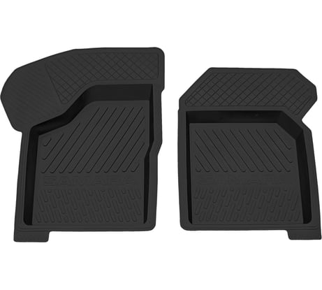 Салонный резиновый коврик REZKON для LADA Samara 2108-2109-2113-2114-2115 передний ряд сидений, черный 1539010100