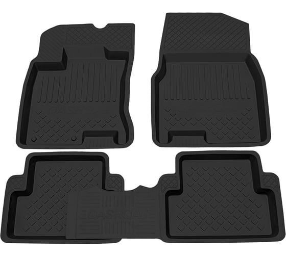 Салонный резиновый коврик REZKON для Nissan Qashqai 07-14 черный 1025020100 1