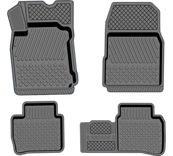 Салонный резиновый коврик REZKON для Nissan Tiida 07-14 черный 1025030100 1