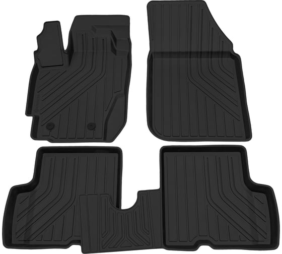 Салонный резиновый коврик REZKON для Renault Duster 4x4 15-21 Ser.S черный 1029050350