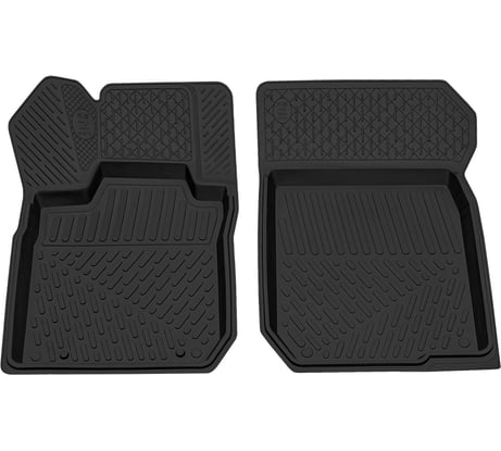 Салонный резиновый коврик REZKON для Renault Logan 04-15 передний ряд сидений, черный 1529015100