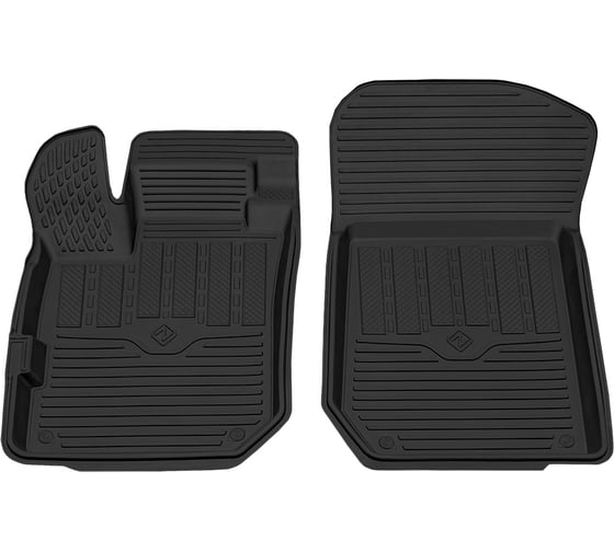 Салонный резиновый коврик REZKON для Renault Logan 14-18 передний ряд сидений, черный 1529015200 1