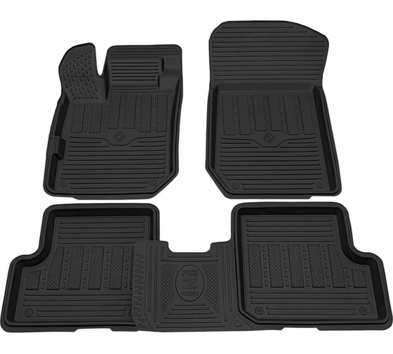 Салонный резиновый коврик REZKON для Renault Logan 14-18 черный 1029015200 1