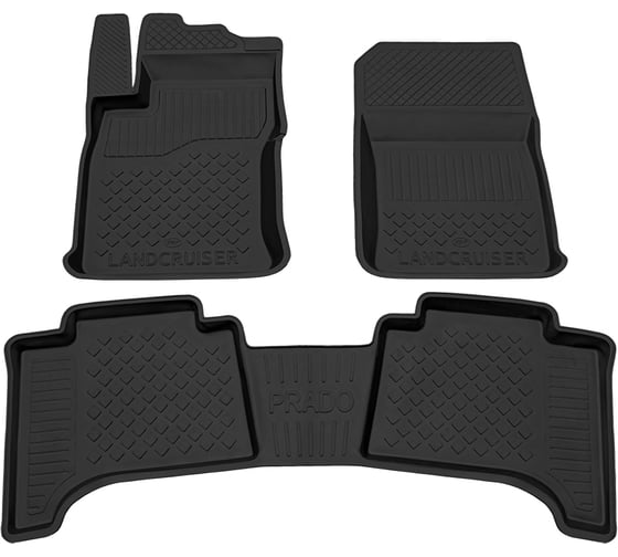 Салонный резиновый коврик REZKON черный для Toyota Land Cruiser Prado 120 02-09 1034030100 1