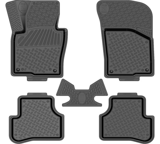Салонный резиновый коврик REZKON черный для Volkswagen Jetta 11-20 1035010100 1