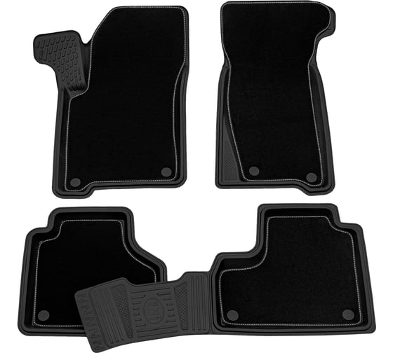 Салонный резиновый коврик REZKON Transformer черный для LADA Niva Travel-Chevrolet Niva 2123 3039040100 1