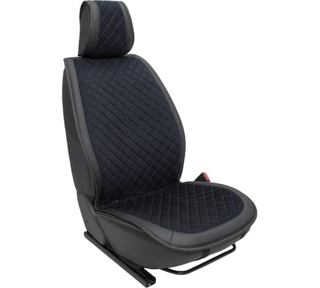 Универсальная накидка REZKON алькантара, с боковой защитой, черный, синий ромб, передний ряд сидений 8103251130